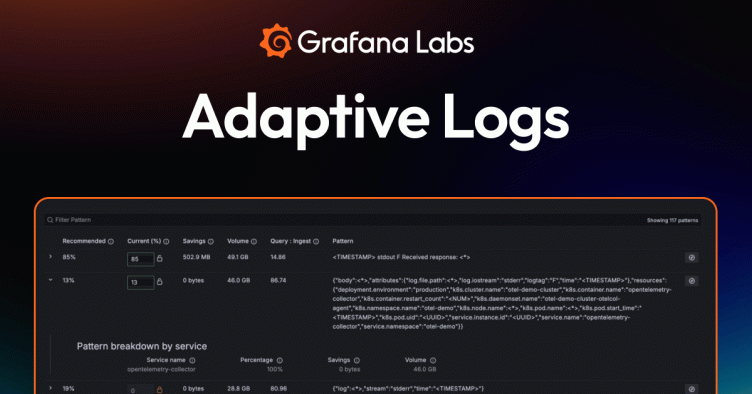 Reduce costs, optimize log volumes, and maintain full observability: Introducing Adaptive Logs