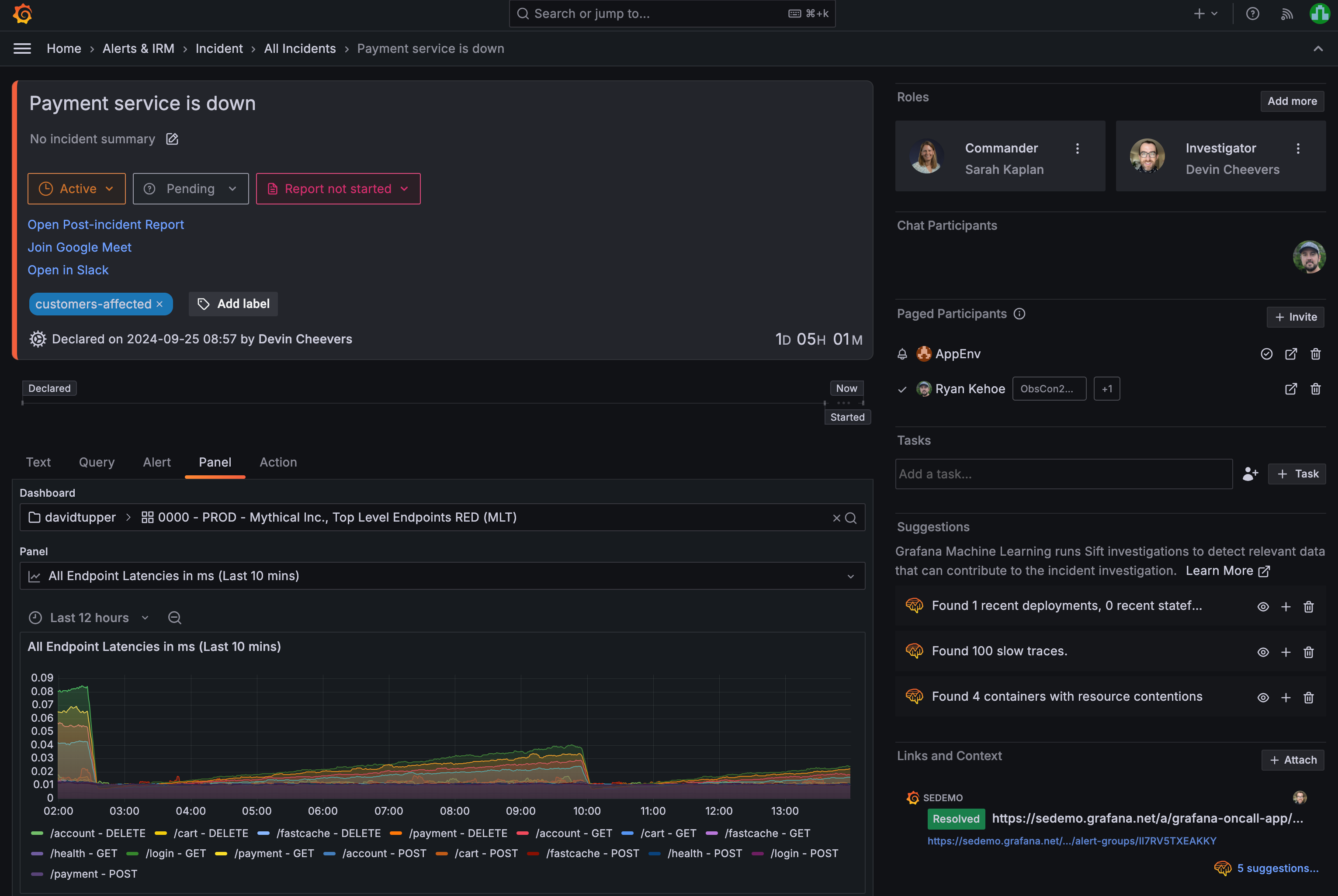 Grafana IRM screenshot