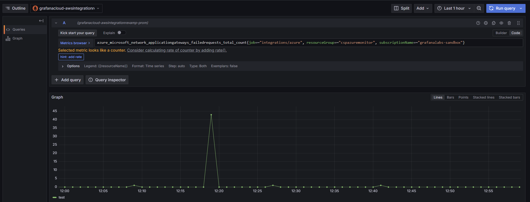 Results of a CPU utilization query in Google Cloud