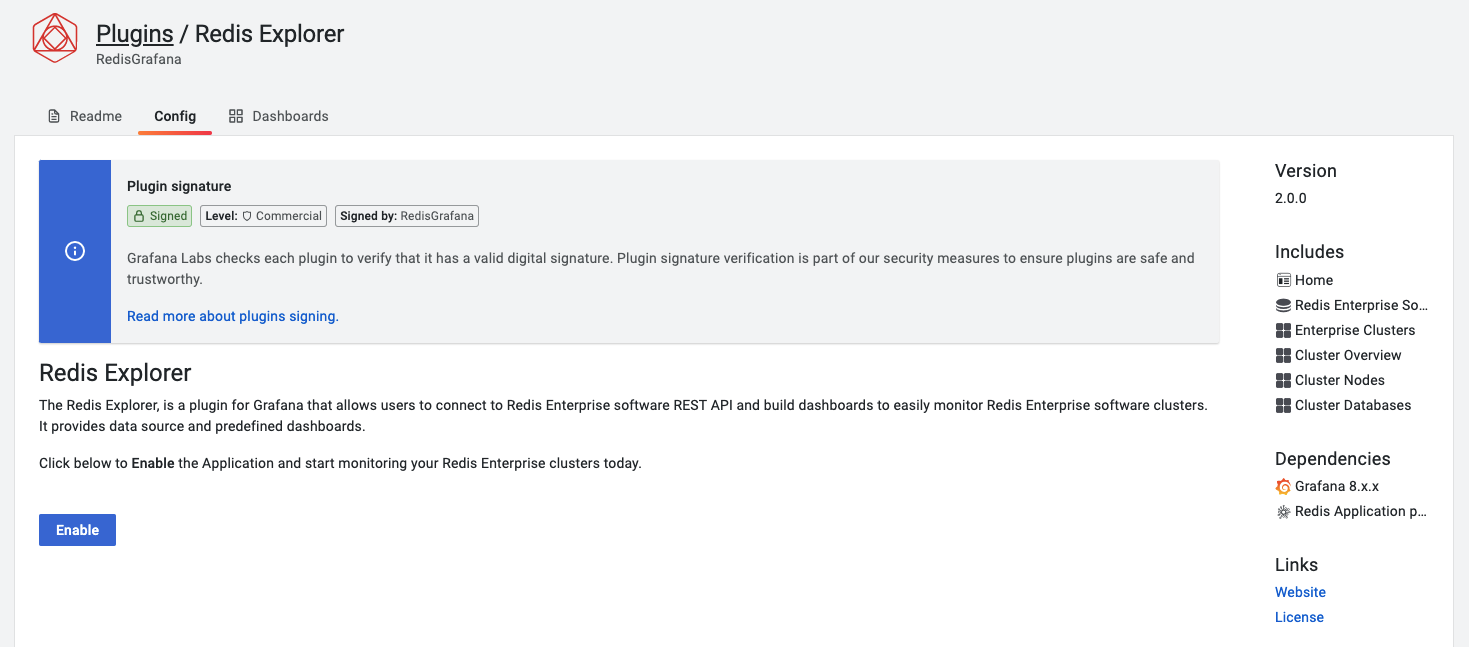 Enable Redis Explorer plugin