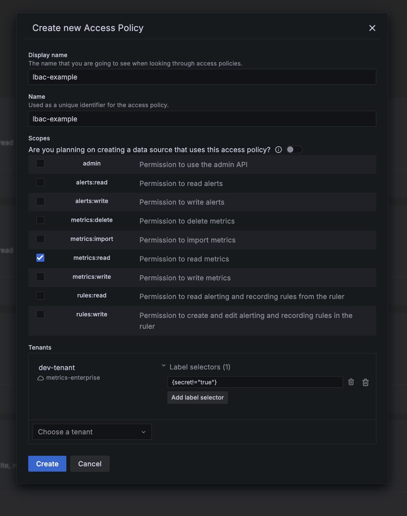 Create exclude label Create exclude label