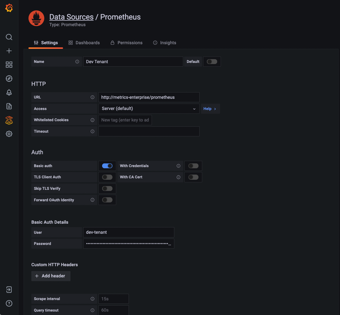 Create datasource Create datasource