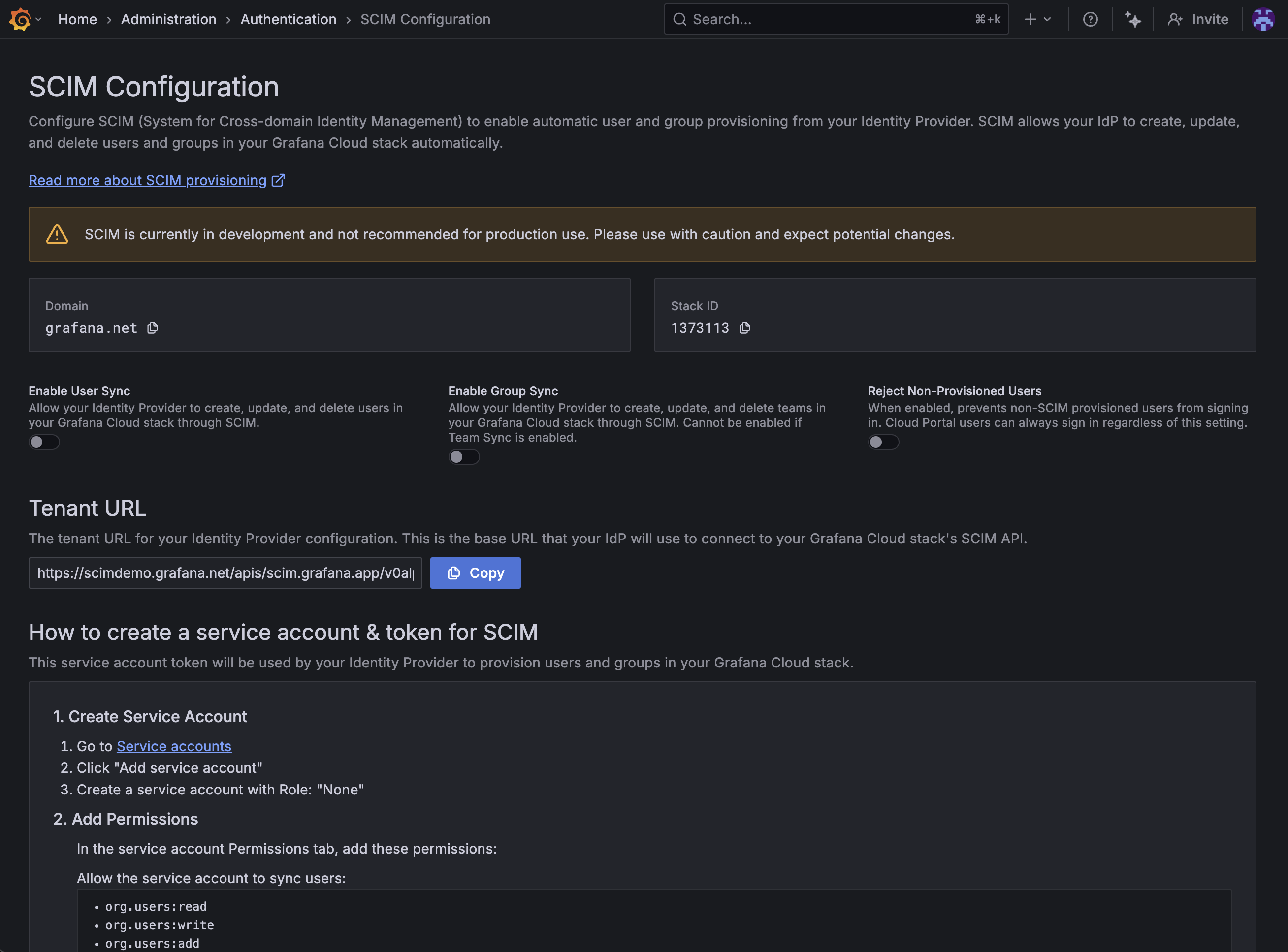 SCIM Configuration UI
