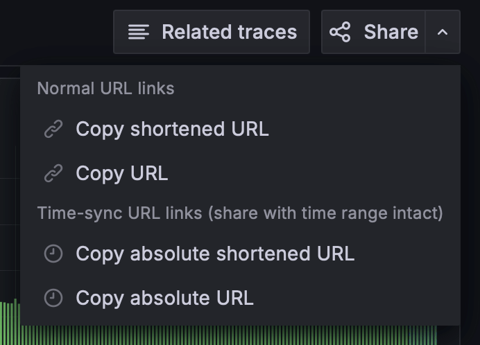 URL linking options in the UI
