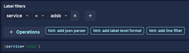 Label filter in the Grafana Cloud UI