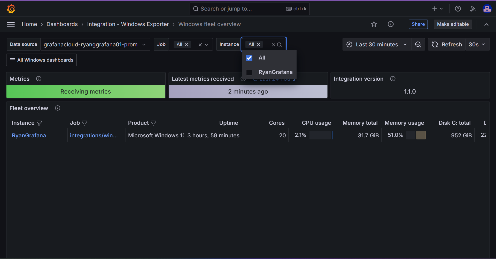 A screenshot of a Windows fleet overview page.