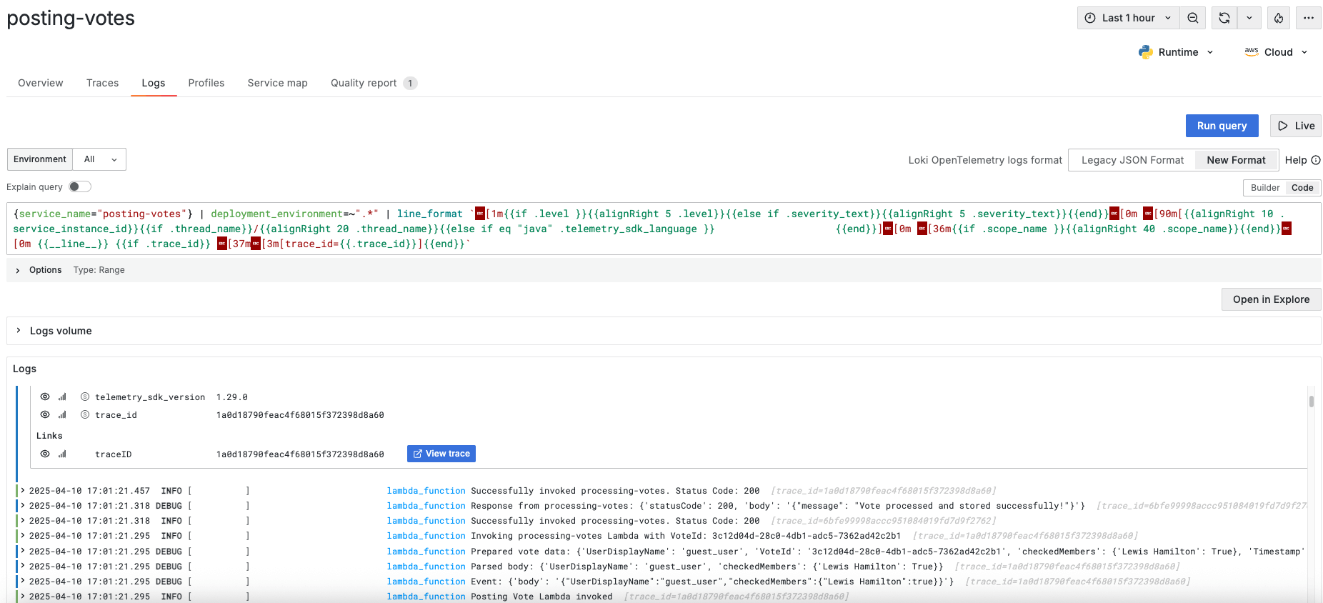 Posting-votes logs