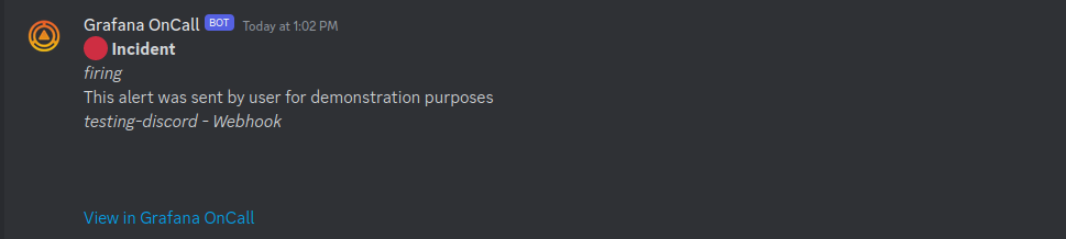 Incident firing message