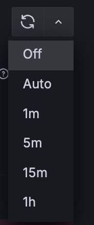 Menu for controlling automatic refresh and refresh interval Menu for controlling automatic refresh and refresh interval