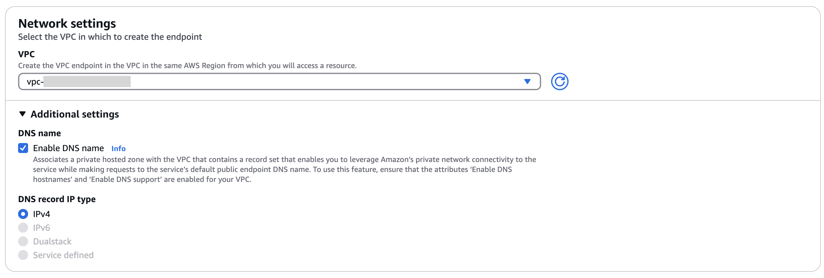 Check “Enable DNS name”