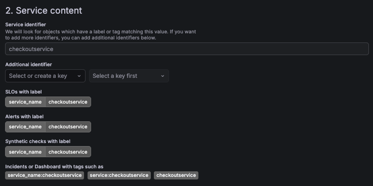 Service content configuration