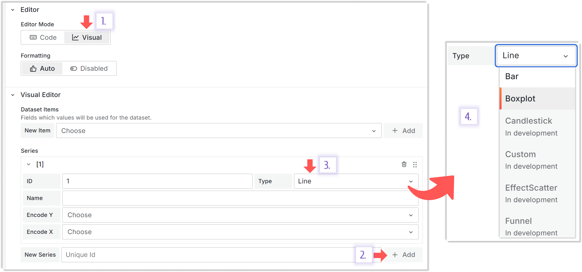 The Type dropdown location.