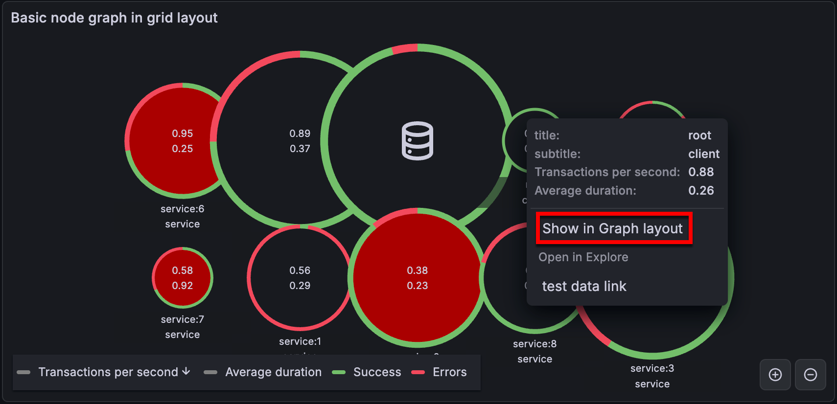Node graph in grid layout with node menu open