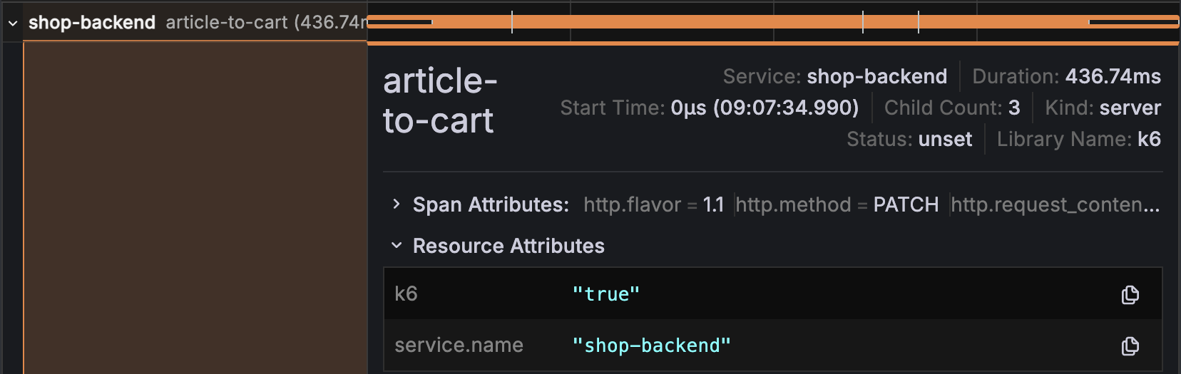 Trace view span resource attributes Trace view span resource attributes