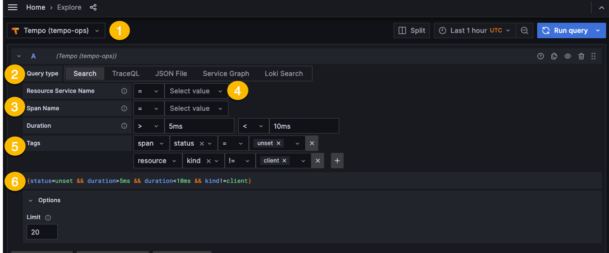 Parts of Tempo Search query type Parts of Tempo Search query type