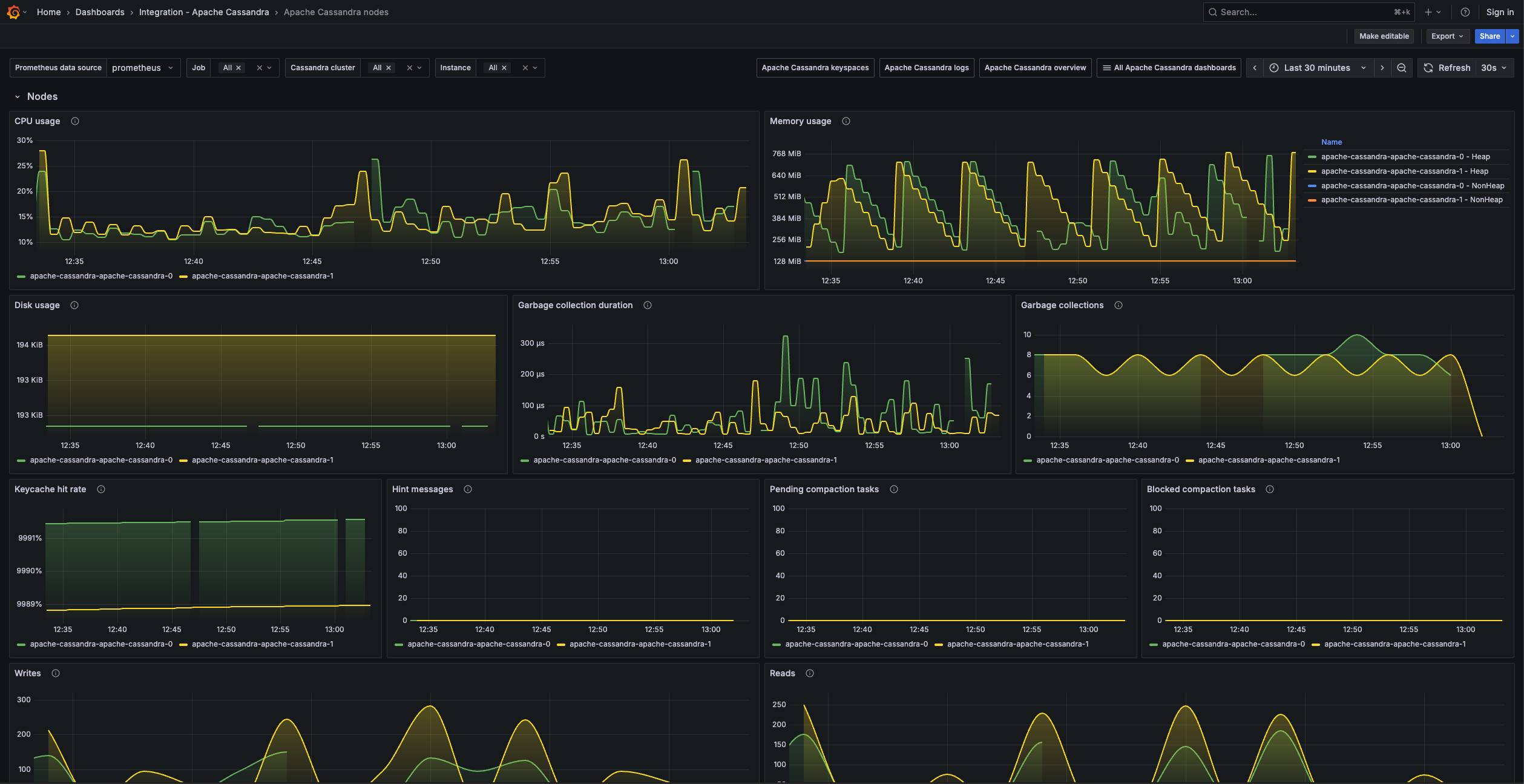 Apache Cassandra nodes 1