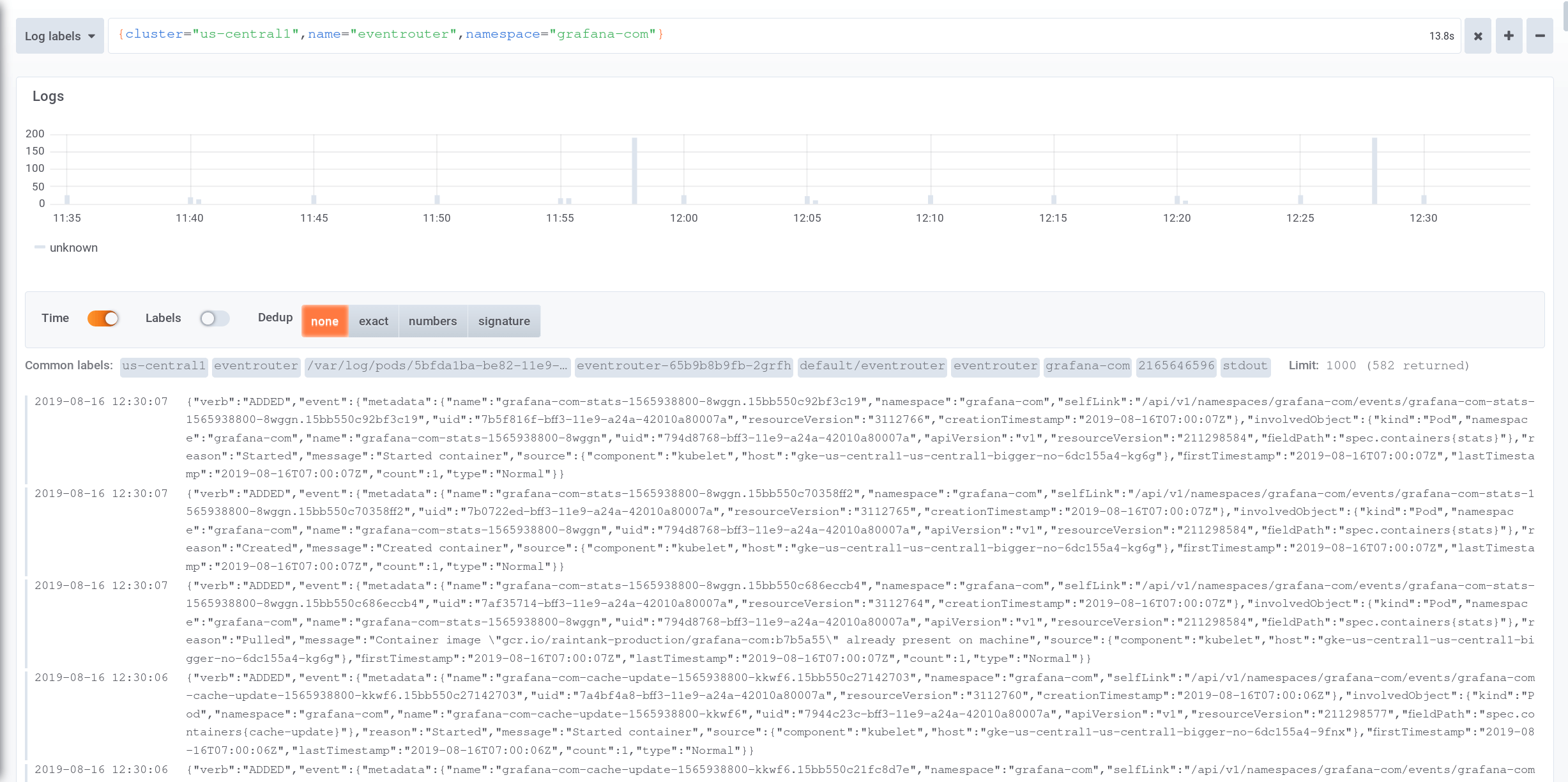 Events from grafana-com namespace Events from grafana-com namespace