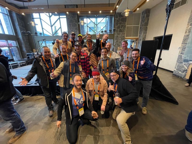 *The k6 team at Grafanafest, a company-wide event hosted by Grafana Labs in Whistler, British Columbia, in May 2022.* Photo of k6 team together at Grafanafest