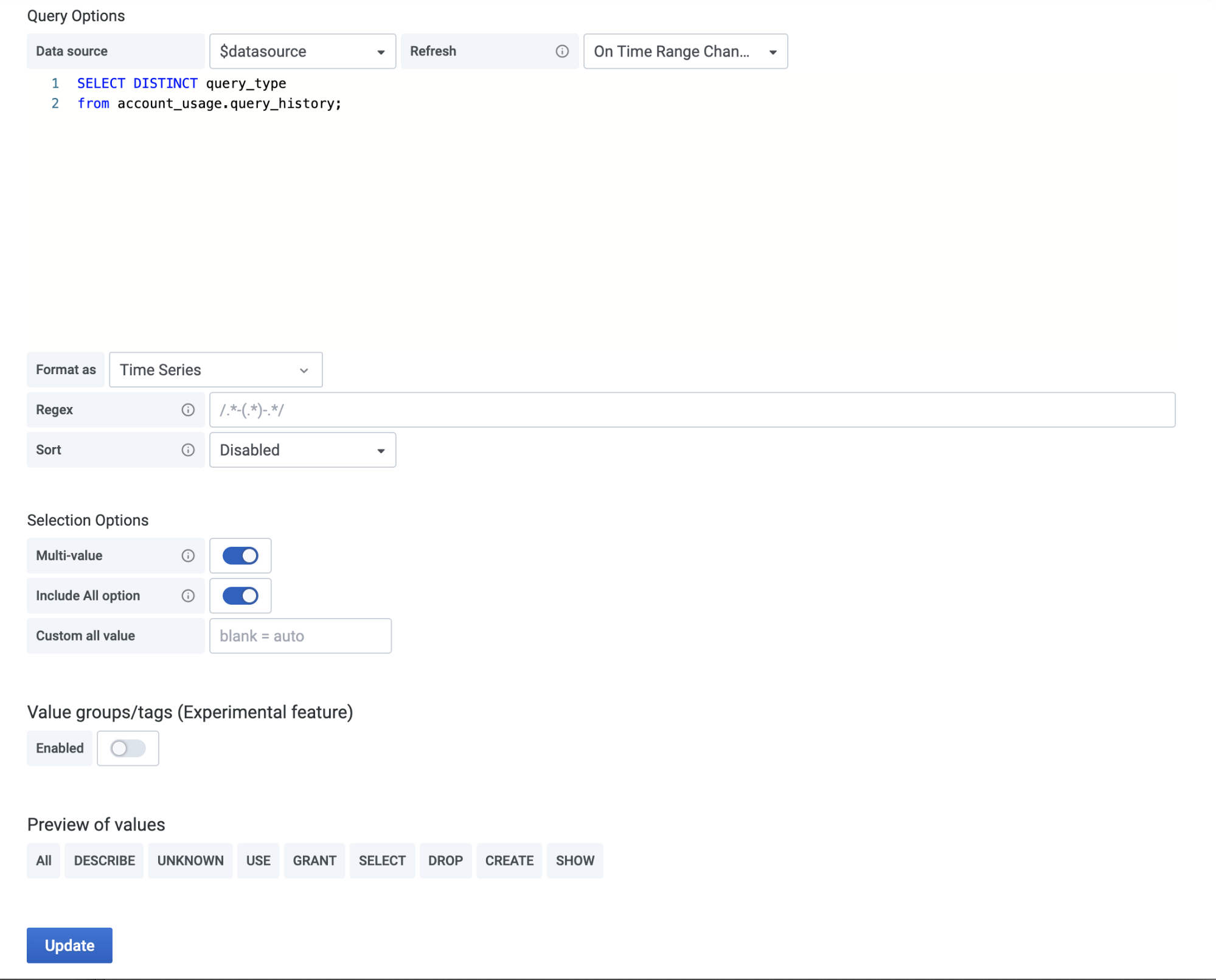 Snowflake plugin= variables Snowflake plugin= variables