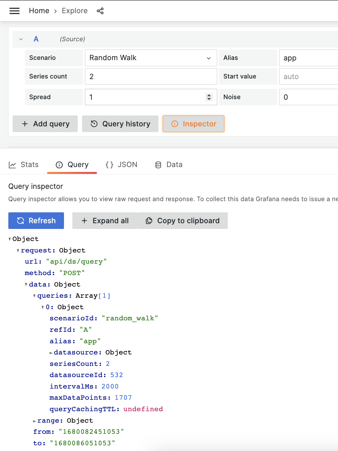 Query inspector with target query structure Query inspector with target query structure