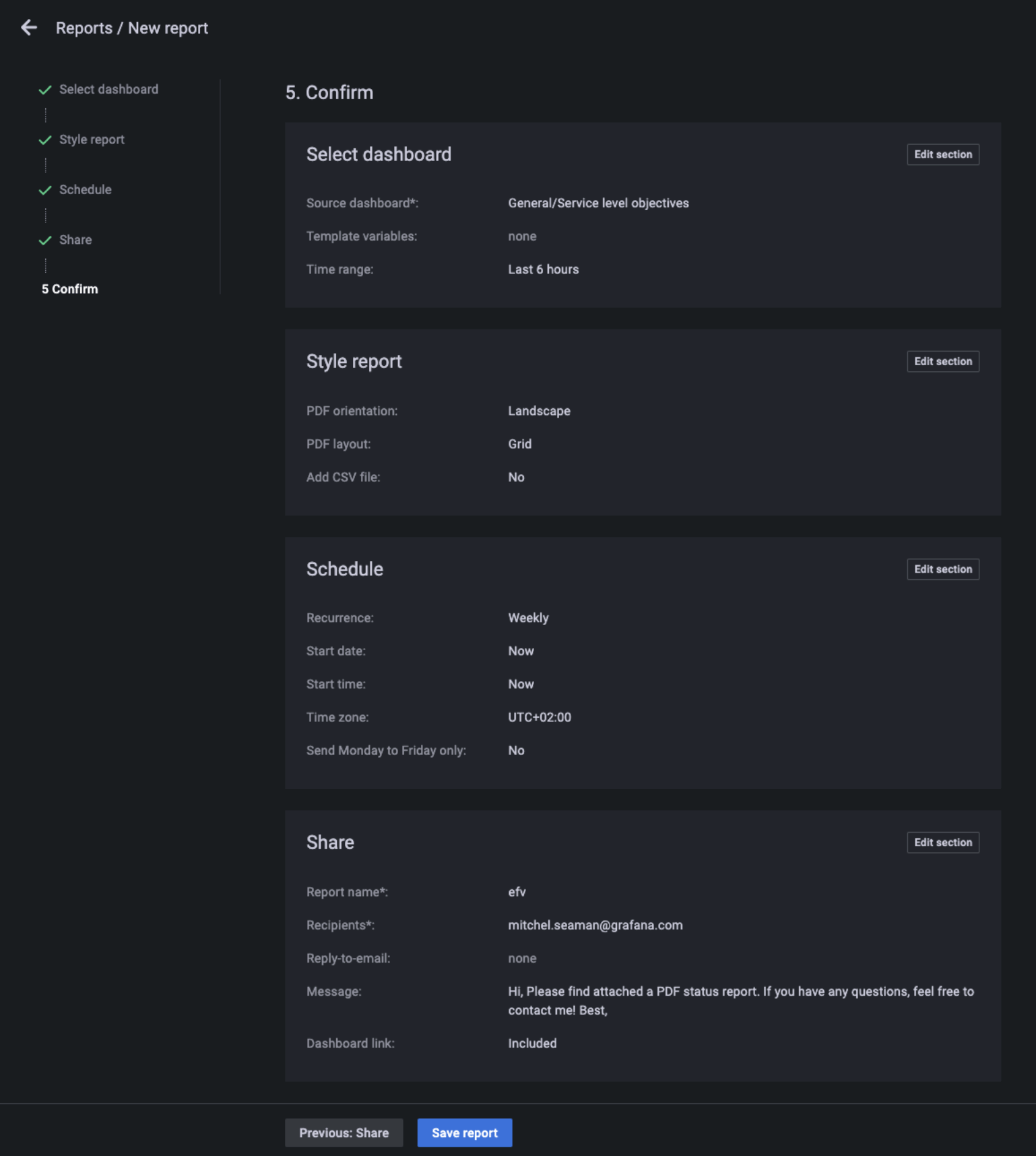 New report New report