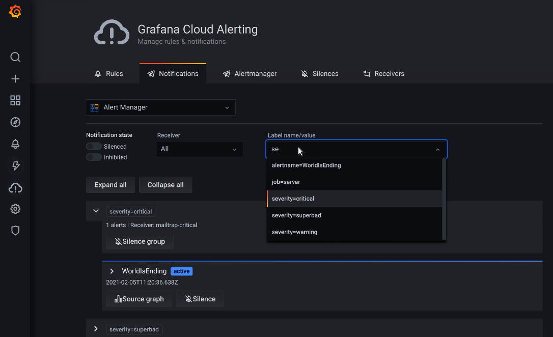 Grafana Cloud Alerting Notifications