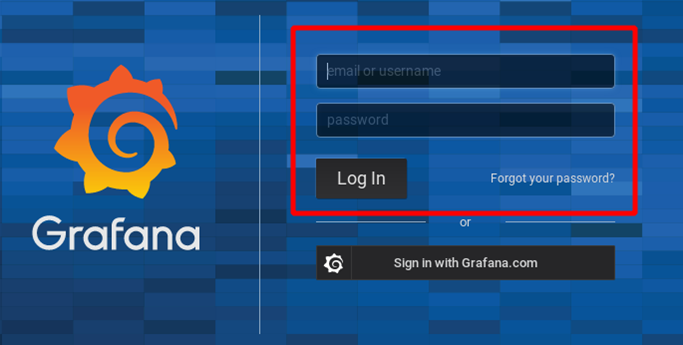 Grafana login form Grafana login form