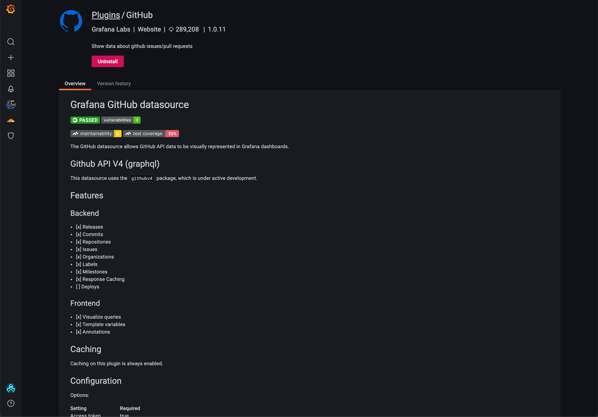 Plugin catalog uninstall