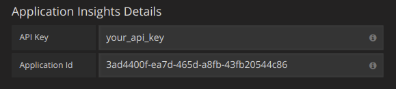 Application Insights Configuration Details Application Insights Configuration Details