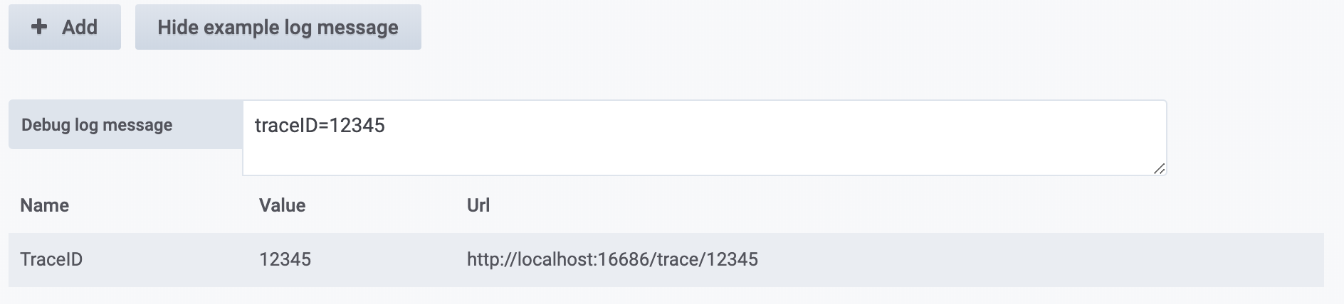 Screenshot of the derived fields debugging Screenshot of the derived fields debugging