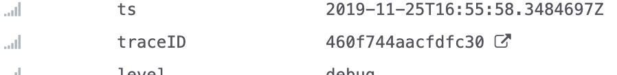 Screenshot of the derived field in log detail Screenshot of the derived field in log detail