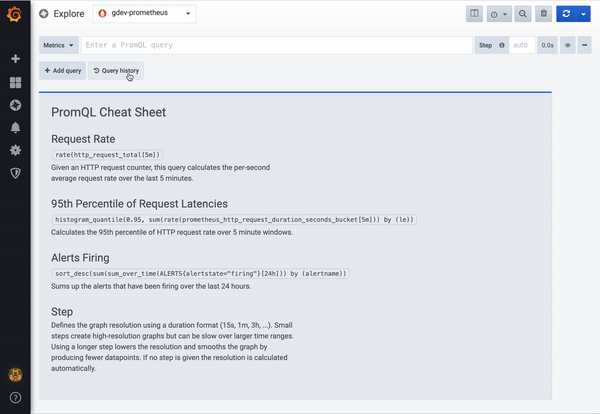 Query history Query history