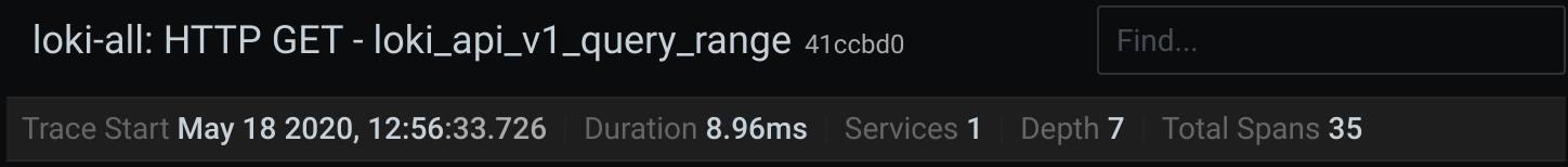 Screenshot of the trace view header Screenshot of the trace view header